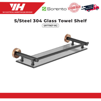Sorento S/Steel Single Glass Shelf SRT7907-RG