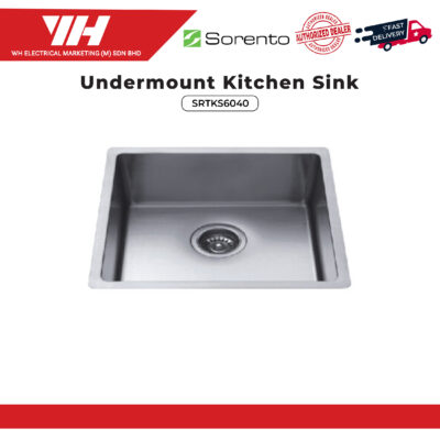 Sorento Undermount Kitchen Sink (600 x 480 x 254 x 1.2mm) SRTKS6040