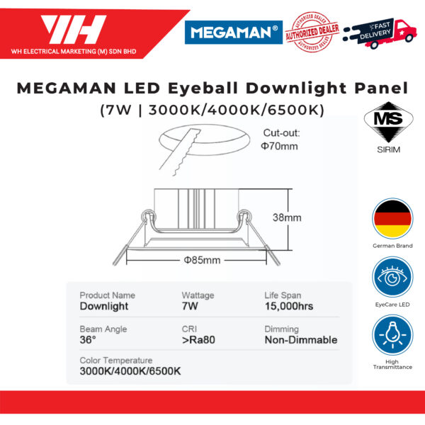 MEGAMAN LED Eyeball Downlight Panel 04