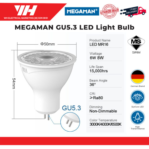 MEGAMAN LED GU10 GU5.3 LED Light Bulb 29