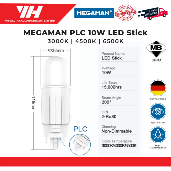 MEGAMAN PLC 10W 15W LED Stick 02