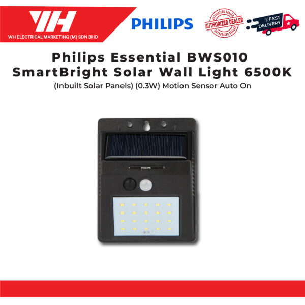 Philips Essential BWS010 SmartBright Solar Wall Light 6500K 03