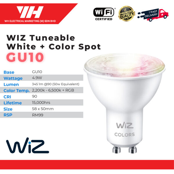 WiZ Tuneable White Color Spot GU10