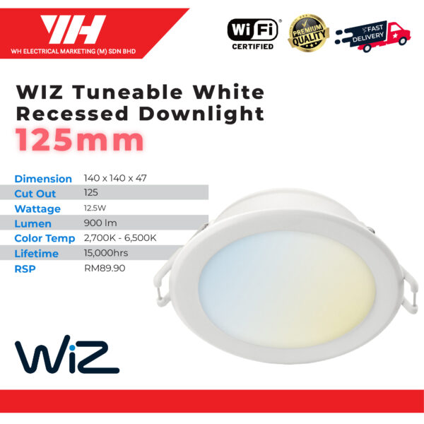 WiZ Tuneable White Recessed Downlight2