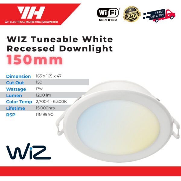 WiZ Tuneable White Recessed Downlight3