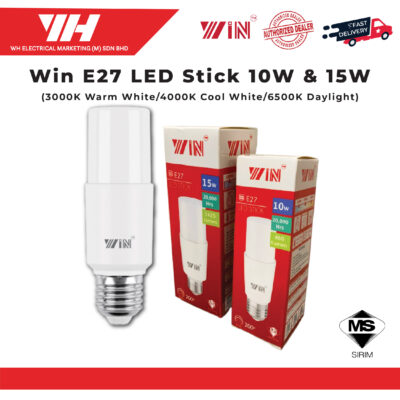 👍High Quality👍 WIN E27 LED Stick Bulb 10W/15W [3000K/4000K/6500K) – Mentol Lampu 灯泡