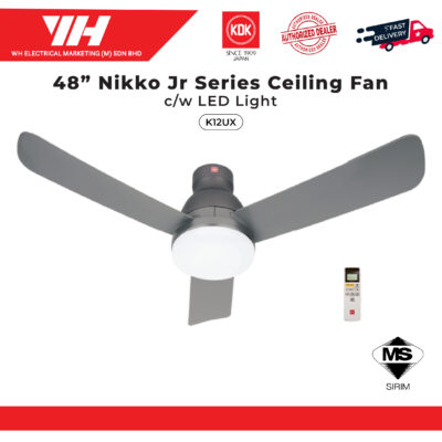 KDK Nikko Junior LED Remote Control Ceiling Fan (K12UX-48″ | K15UW-60″)