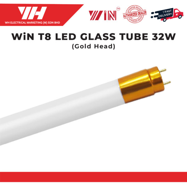 WIN 32W LED T8 GLASS TUBE GOLD HEAD