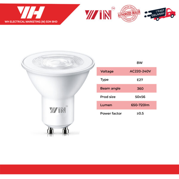 WIN 8W GU10 LED BULB