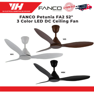 FANCO PETUNIA FA2 52″ 6 SPEED LED 3C DC CEILING FAN