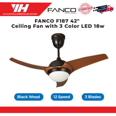 FANCO F187 42″ LED DC CEILING FAN WITH LIGHT LED (3 COLOR)