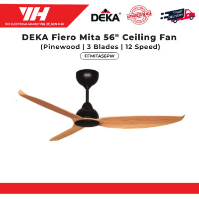 DEKA FIERO MITA 56″ CEILING FAN PINEWOOD