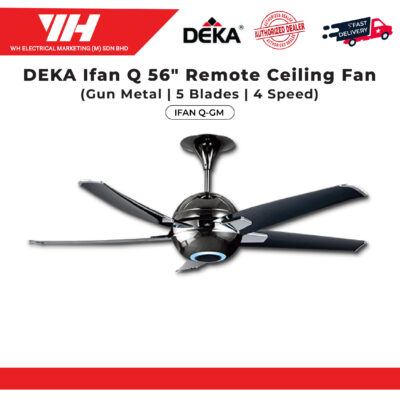 DEKA IFAN Q 56″ REMOTE CEILING FAN GUN METAL