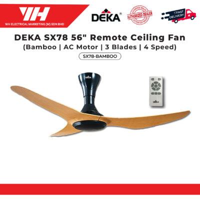 DEKA SX78 56″ REMOTE CEILING FAN (AC MOTOR)