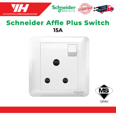 SCHNEIDER AFFLE PLUS 15A 3PIN SWITCHED SOCKET OUTLET