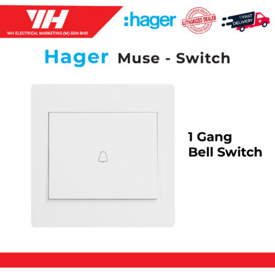 HAGER MUSE 1 GANG BELL SWITCH