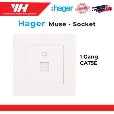 HAGER MUSE 1 GANG CAT5E COMPUTER SOCKET OUTLET