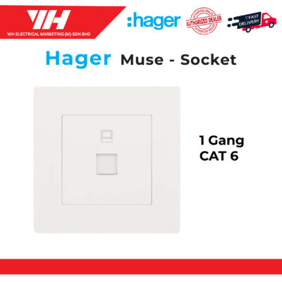 HAGER MUSE 1 GANG | 2 GANG CAT 6 COMPUTER SOCKET OUTLET
