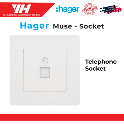 HAGER MUSE 1 GANG TELPHONE SOCKET OUTLET