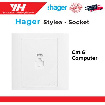 HAGER STYLEA CAT 6 SINGLE COMPUTER SOCKET OUTLET