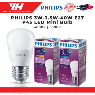Philips Mini Bulb LED 3W / 3.5W E27(3W – Cool White 6500K | 3.4W – Warm White 3000K)