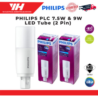 Philips PLC 7.5W/9W LED Tube Bulb (2 Pin) – [3000K/4000K/6500K]