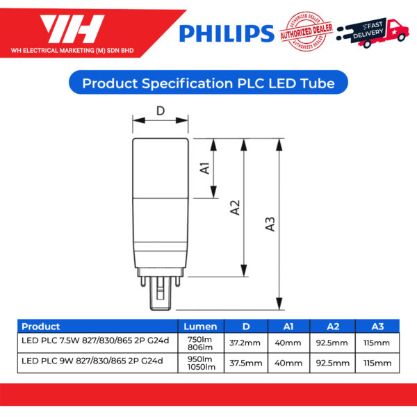 Philips PLC 7.5W 9W Tube 02