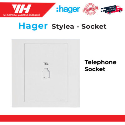 HAGER STYLEA 1 GANG TELPHONE SOCKET OUTLET