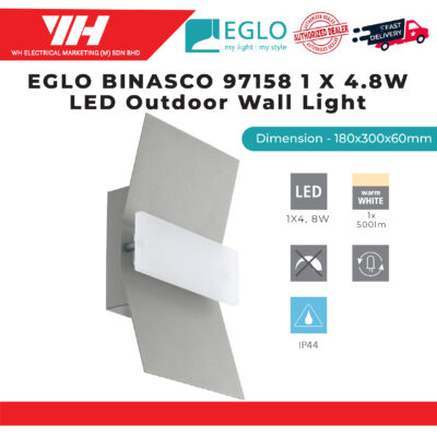 EGLO BINASCO 97158 1 X 4.8W LED OUTDOOR WALL LIGHT