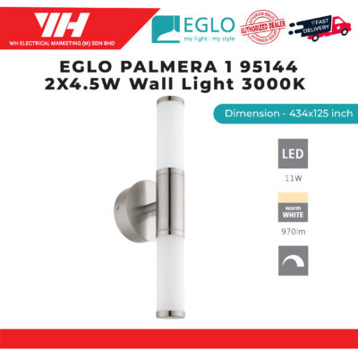 EGLO PALMERA 1 95144 2 X 4.5W WALL LIGHT 3000K