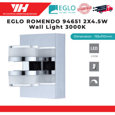 EGLO ROMENDO 94651 2 X 4.5W WALL LIGHT 3000K