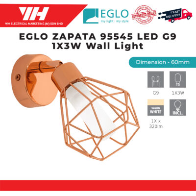 EGLO ZAPATA 95545 LED G9 1X3W WALL LIGHT