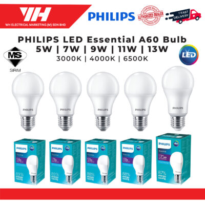 PHILIPS E27 ESSENTIAL LED BULB A60 DL (MY) 5W/7W/9W/11W/13W