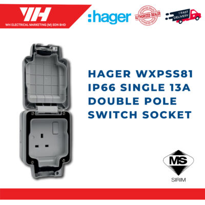 HAGER WXPSS81 IP66 SINGLE 13A DOUBLE POLE SWITCH SOCKET