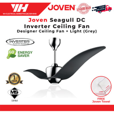 Joven JCFDRL252-1 Designer Ceiling Fan + Light (Grey)