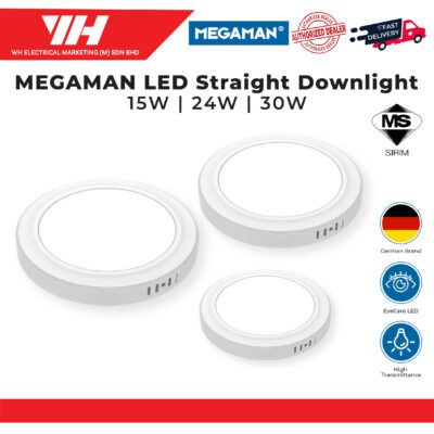 MEGAMAN MXTL1033-Y LED Round Surface Straight Downlight 15W/24W/30W (White)