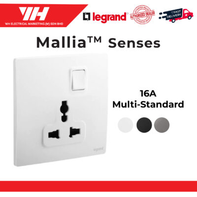 Legrand Mallia Senses 16A Multi Standard (Matt White/Matt Black/Dark Silver)