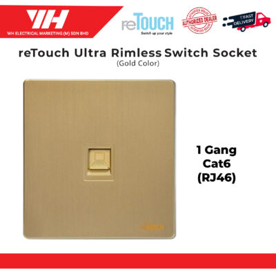 ReTouch Ultra Rimless Cat 6 Switches Socket Gold