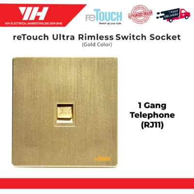 ReTouch Ultra Rimless Telephone Switches Socket Gold