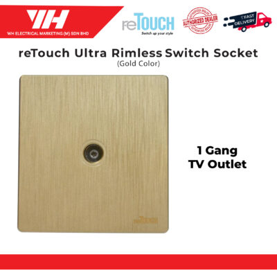 ReTouch Ultra Rimless Tv Switches Socket Gold