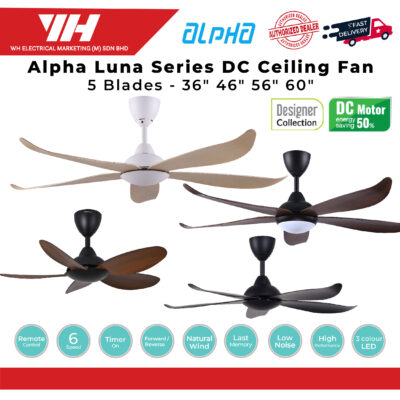 Alpha Vannus Luna 36″ 5Blade Ceiling Fan