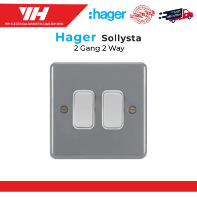 Hager Sollysta 2 Gang 2 Way Metal Clad