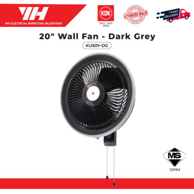 KDK KU50Y-DG 20″ Wall Fan (Dark Grey)