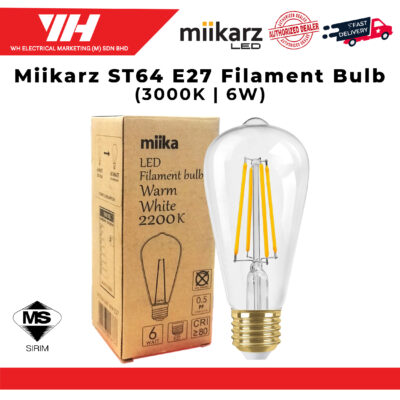 Miikarz LED Filament Bulb ST64 6W E27 3000K