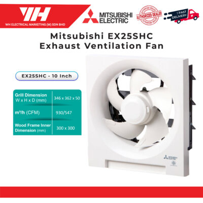 Mitsubishi 25SHC 10″ Wall Exhaust Ventilation Fan
