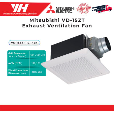 Mitsubishi VD-15Z4T Duct Type Ventilation Fan (JKR) Exhaust Fan