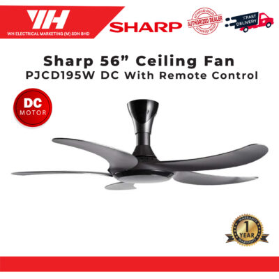 Sharp 56” Ceiling Fan PJCD195W DC With Remote Control