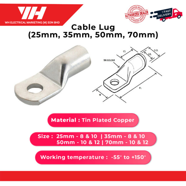 Tin Pleated Copper Cable Lug 04