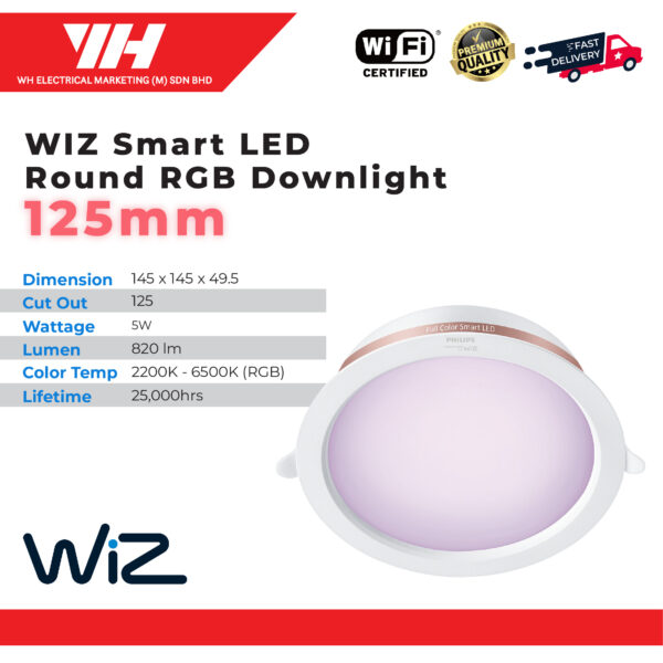 WiZ Smart LED Round RBG Downlight1