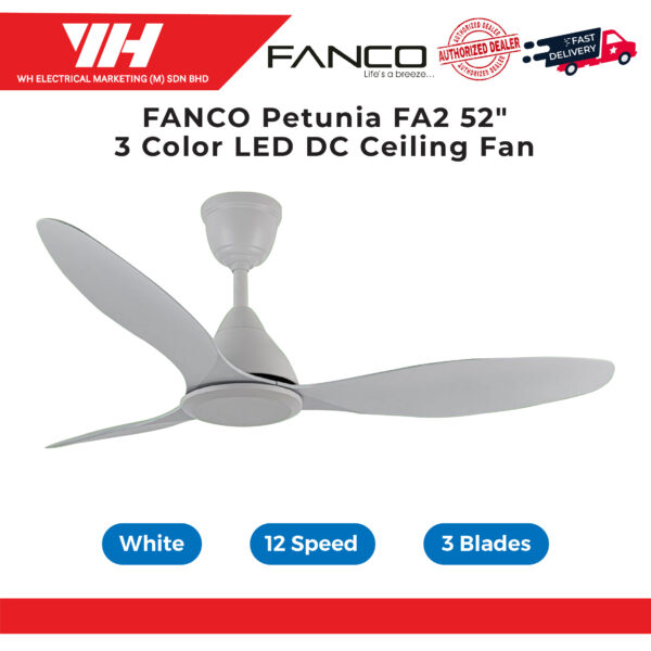 FANCO Petunia FA2 52 LED 3C DC Ceiling Fan 06
